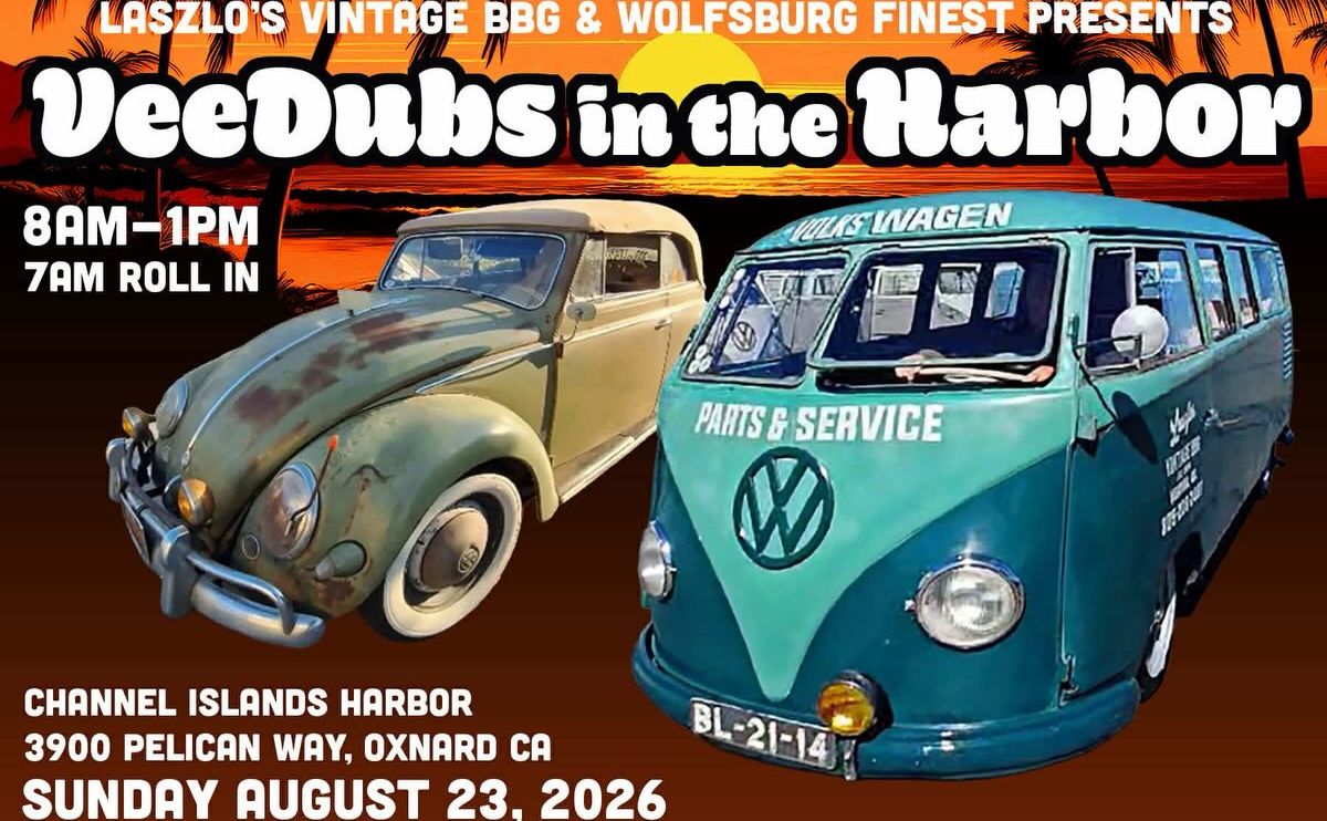 VeeDubs in the Harbor Car Show partial flyer August 2026